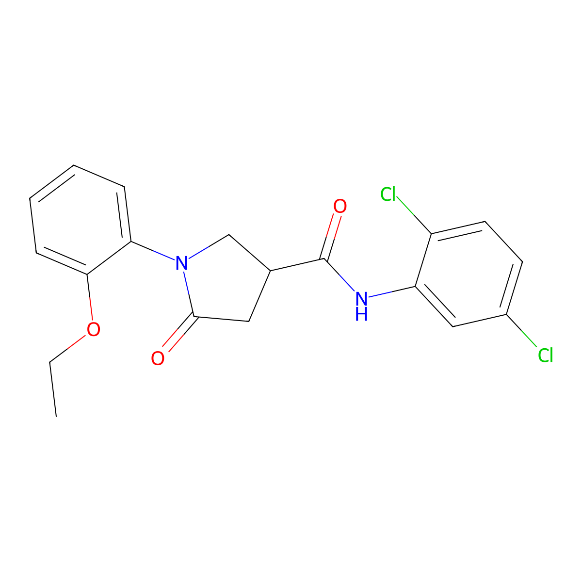N-(2,5-dichlorophenyl)-1-(2-ethoxyphenyl)-5-oxopyrrolidine-3-carboxamide molecular structure, CAS 713082-48-5