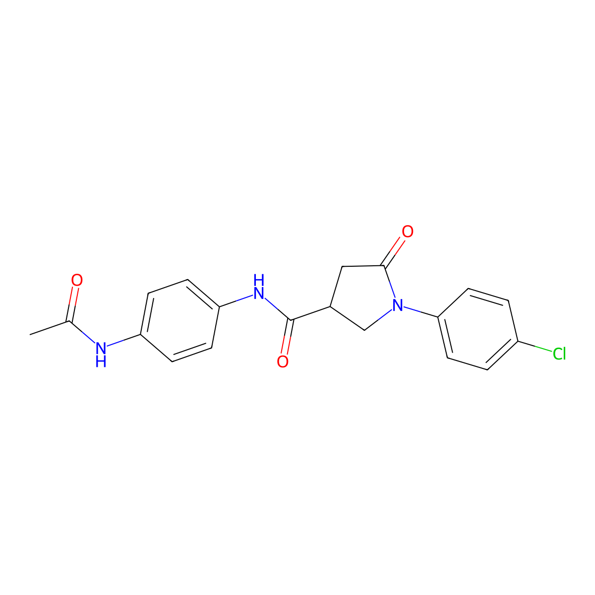 N-(4-acetamidophenyl)-1-(4-chlorophenyl)-5-oxopyrrolidine-3-carboxamide molecular structure, CAS 713082-55-4