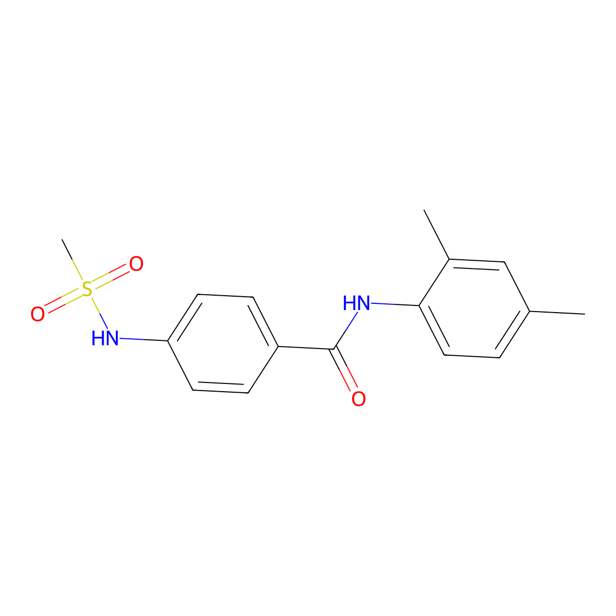 N-(2,4-dimethylphenyl)-4-[(methylsulfonyl)amino]benzamide molecular structure, CAS 713082-94-1