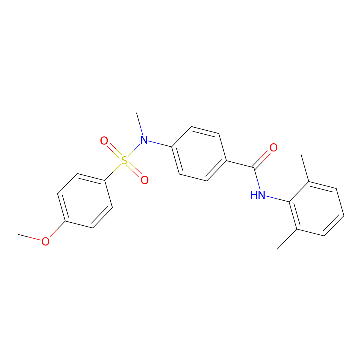 N-(2,6-dimethylphenyl)-4-[(4-methoxyphenyl)sulfonyl-methylamino]benzamide molecular structure, CAS 713083-62-6