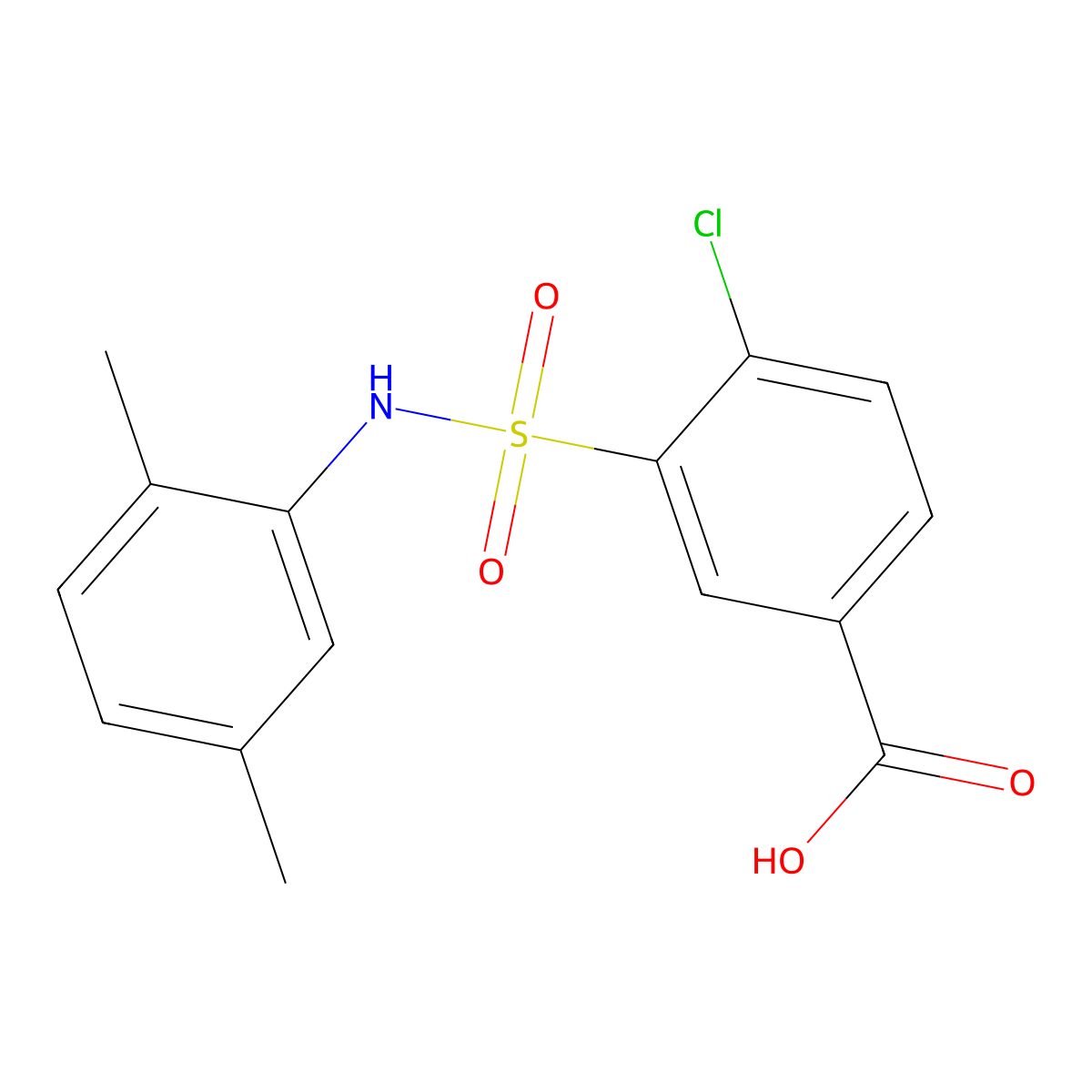 4-chloro-3-[(2,5-dimethylphenyl)sulfamoyl]benzoic Acid molecular structure, CAS 713083-74-0