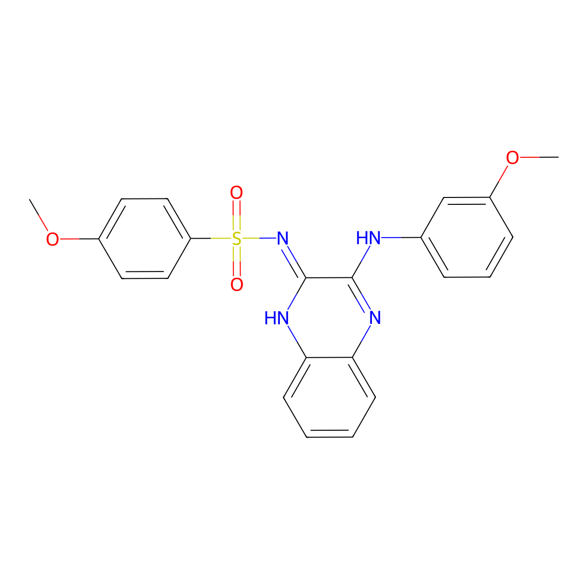 4-methoxy-N-[3-(3-methoxyanilino)quinoxalin-2-yl]benzenesulfonamide molecular structure, CAS 713083-87-5