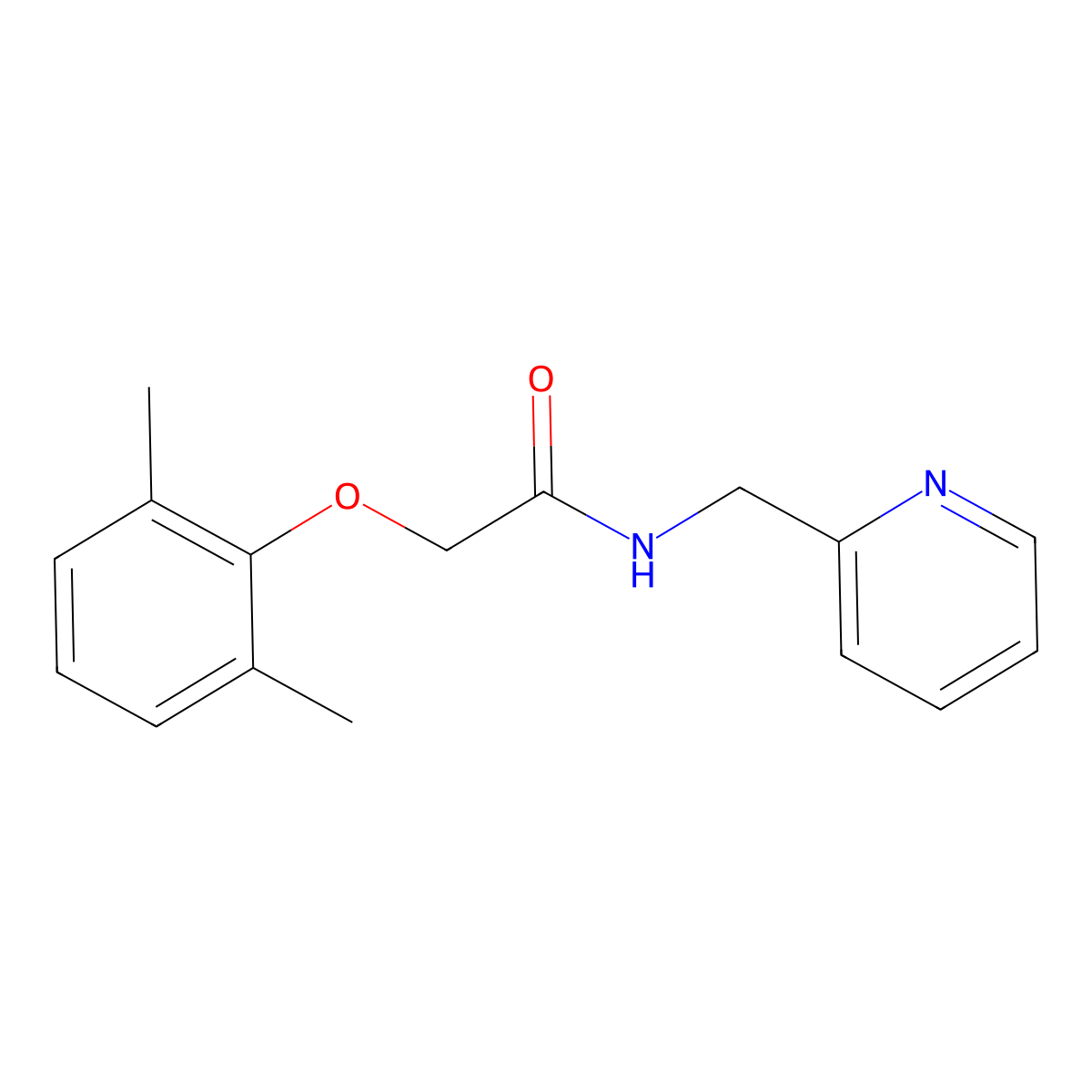 2-(2,6-dimethylphenoxy)-N-(pyridin-2-ylmethyl)acetamide molecular structure, CAS 713084-10-7