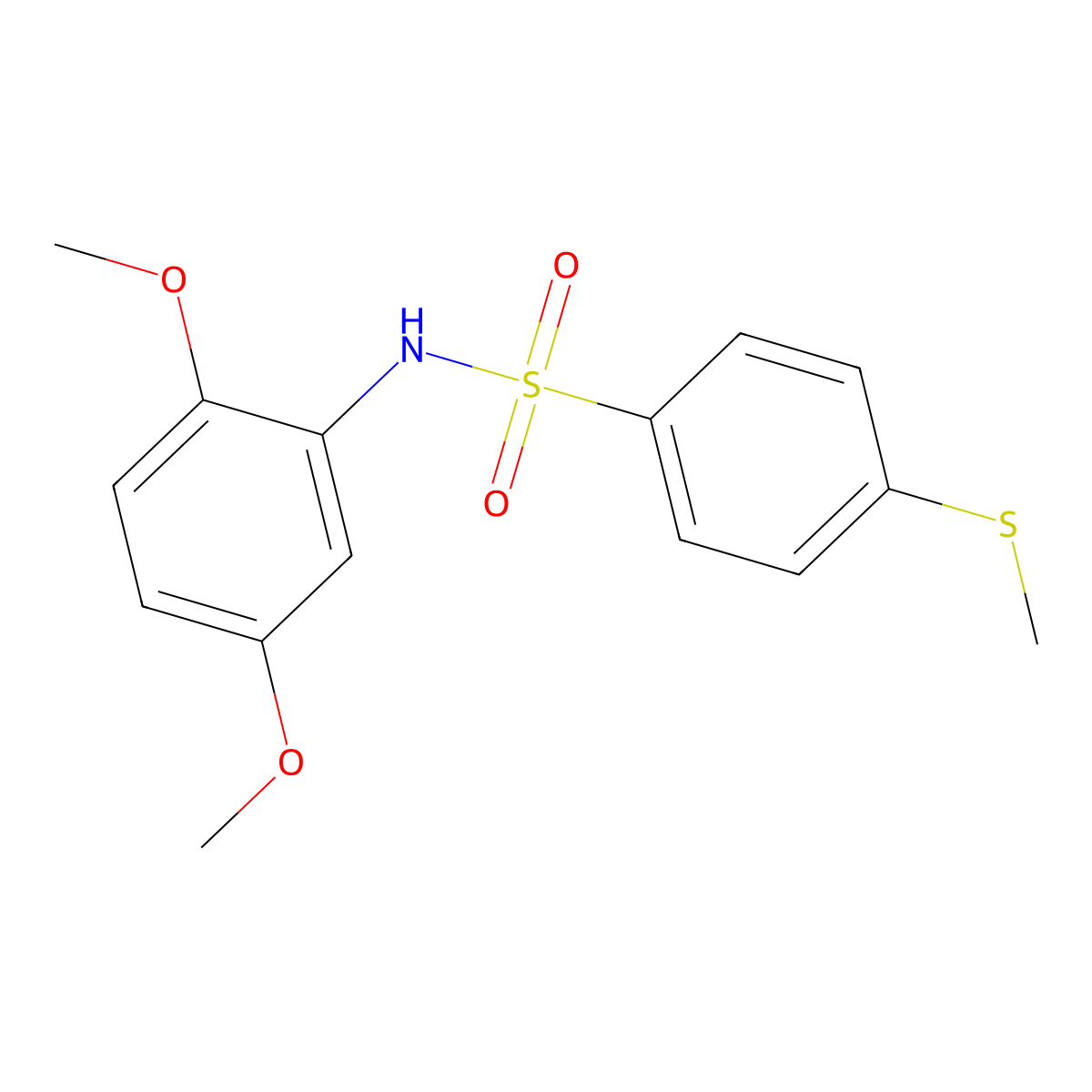 N-(2,5-dimethoxyphenyl)-4-methylsulfanylbenzenesulfonamide molecular structure, CAS 713084-16-3