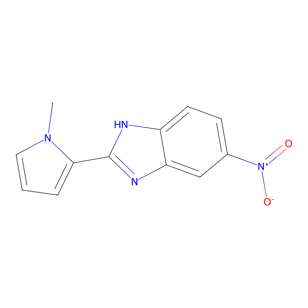 2-(1-methylpyrrol-2-yl)-6-nitro-1H-benzimidazole molecular structure, CAS 713084-51-6