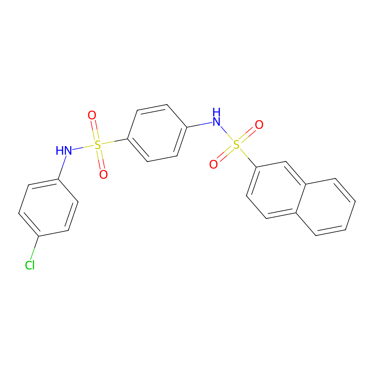 N-[4-[(4-chlorophenyl)sulfamoyl]phenyl]naphthalene-2-sulfonamide molecular structure, CAS 713084-54-9
