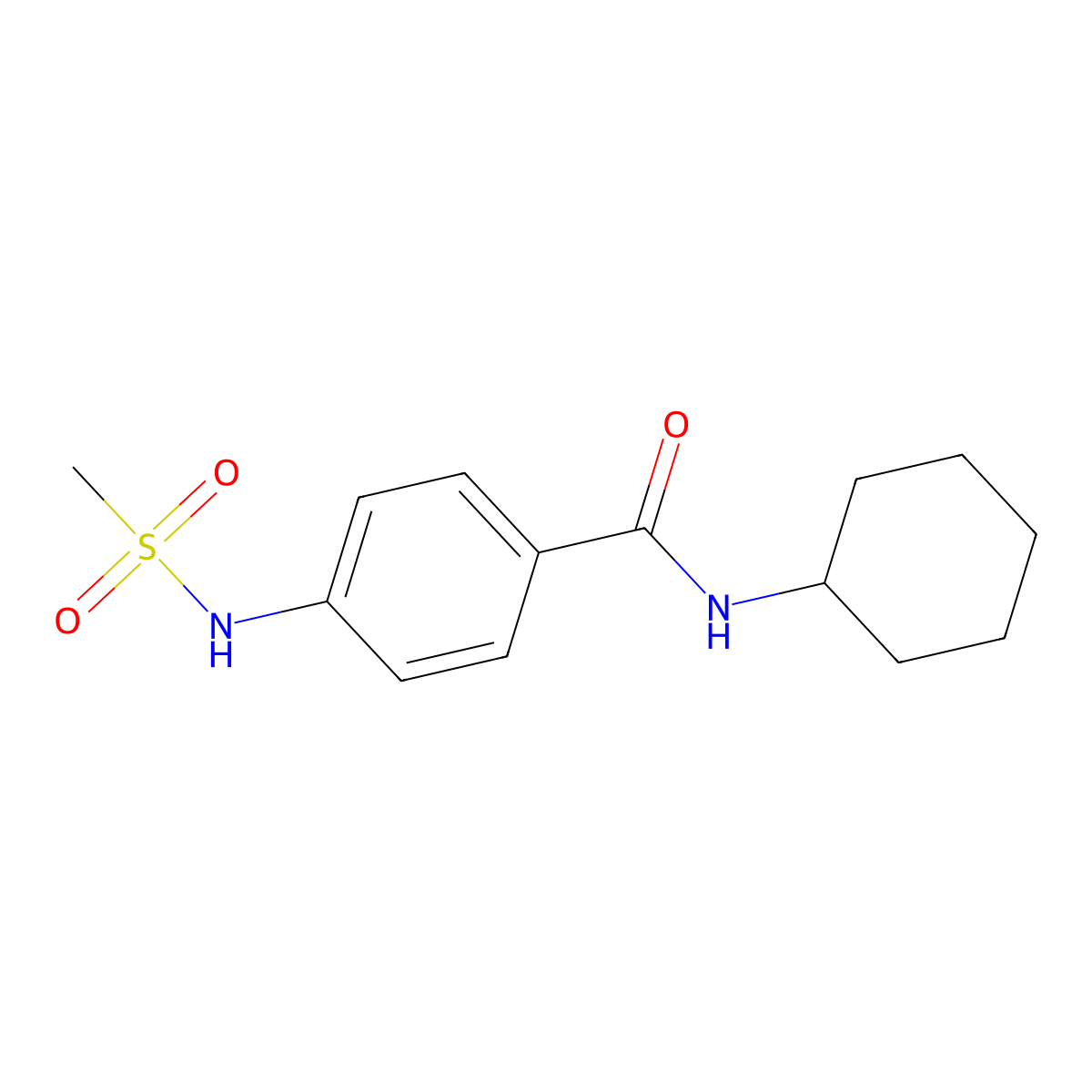 N-cyclohexyl-4-(methanesulfonamido)benzamide molecular structure, CAS 713084-56-1