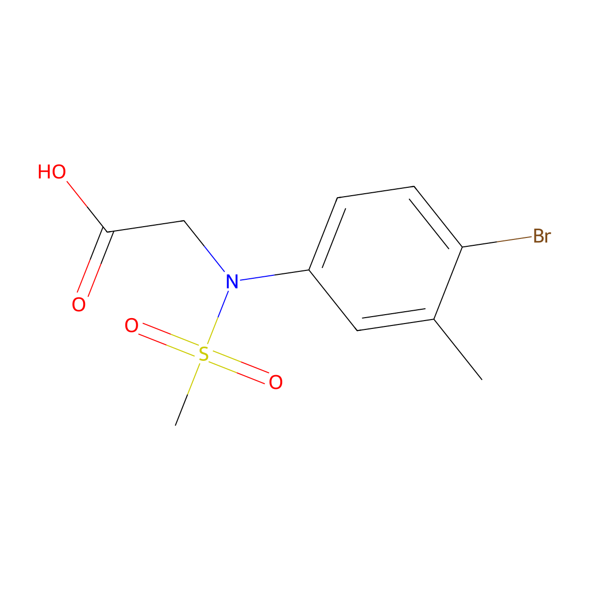 N-(4-bromo-3-methylphenyl)-N-(methylsulfonyl)glycine molecular structure, CAS 713085-08-6
