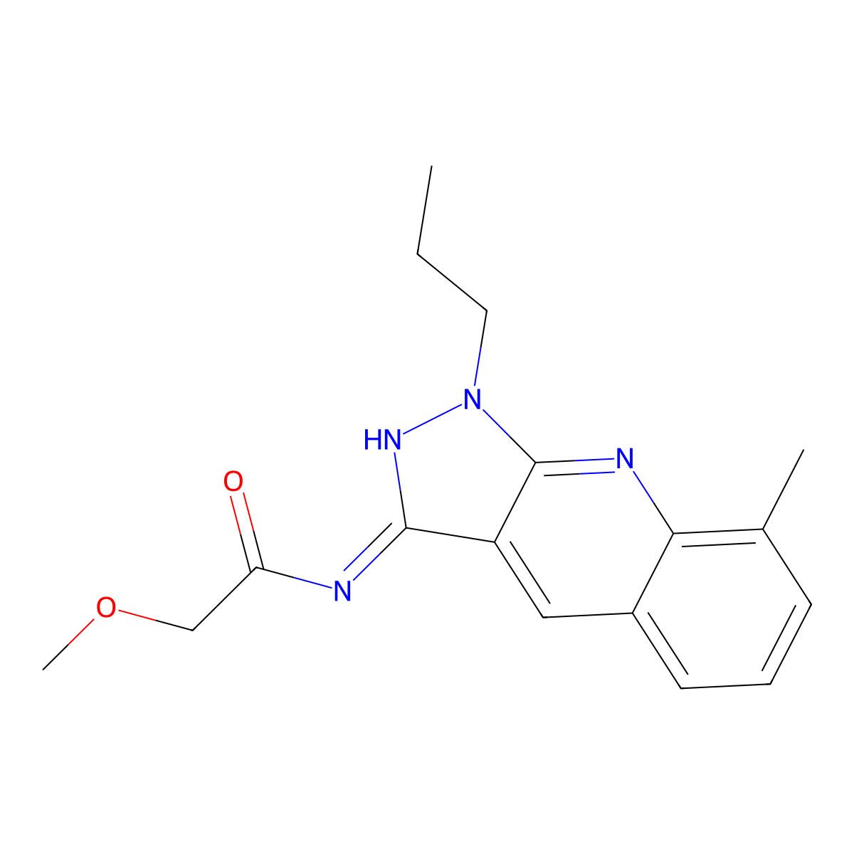 2-methoxy-N-(8-methyl-1-propylpyrazolo[3,4-b]quinolin-3-yl)acetamide molecular structure, CAS 713085-45-1