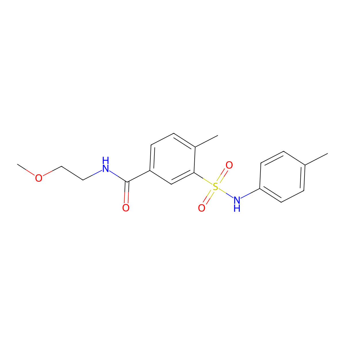 N-(2-methoxyethyl)-4-methyl-3-[(4-methylphenyl)sulfamoyl]benzamide molecular structure, CAS 713085-64-4
