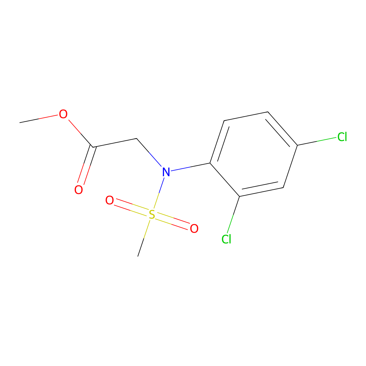 Methyl N-(2,4-dichlorophenyl)-N-(methylsulfonyl)glycinate molecular structure, CAS 713085-92-8