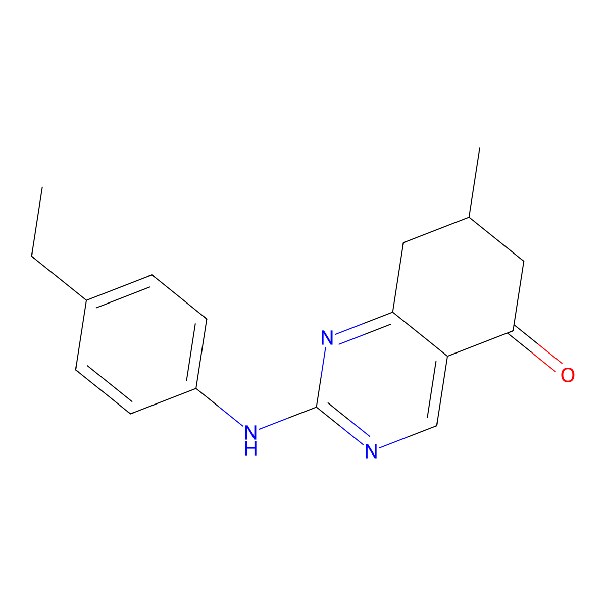 2-(4-ethylanilino)-7-methyl-7,8-dihydro-6H-quinazolin-5-one molecular structure, CAS 713086-29-4