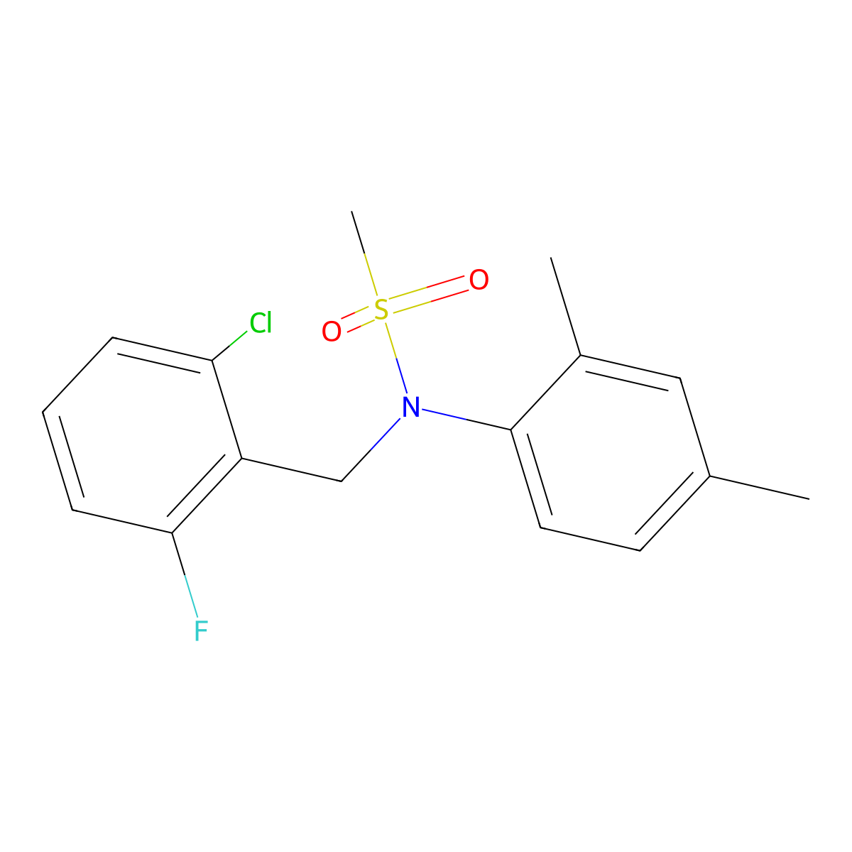N-[(2-chloro-6-fluorophenyl)methyl]-N-(2,4-dimethylphenyl)methanesulfonamide molecular structure, CAS 713086-58-9