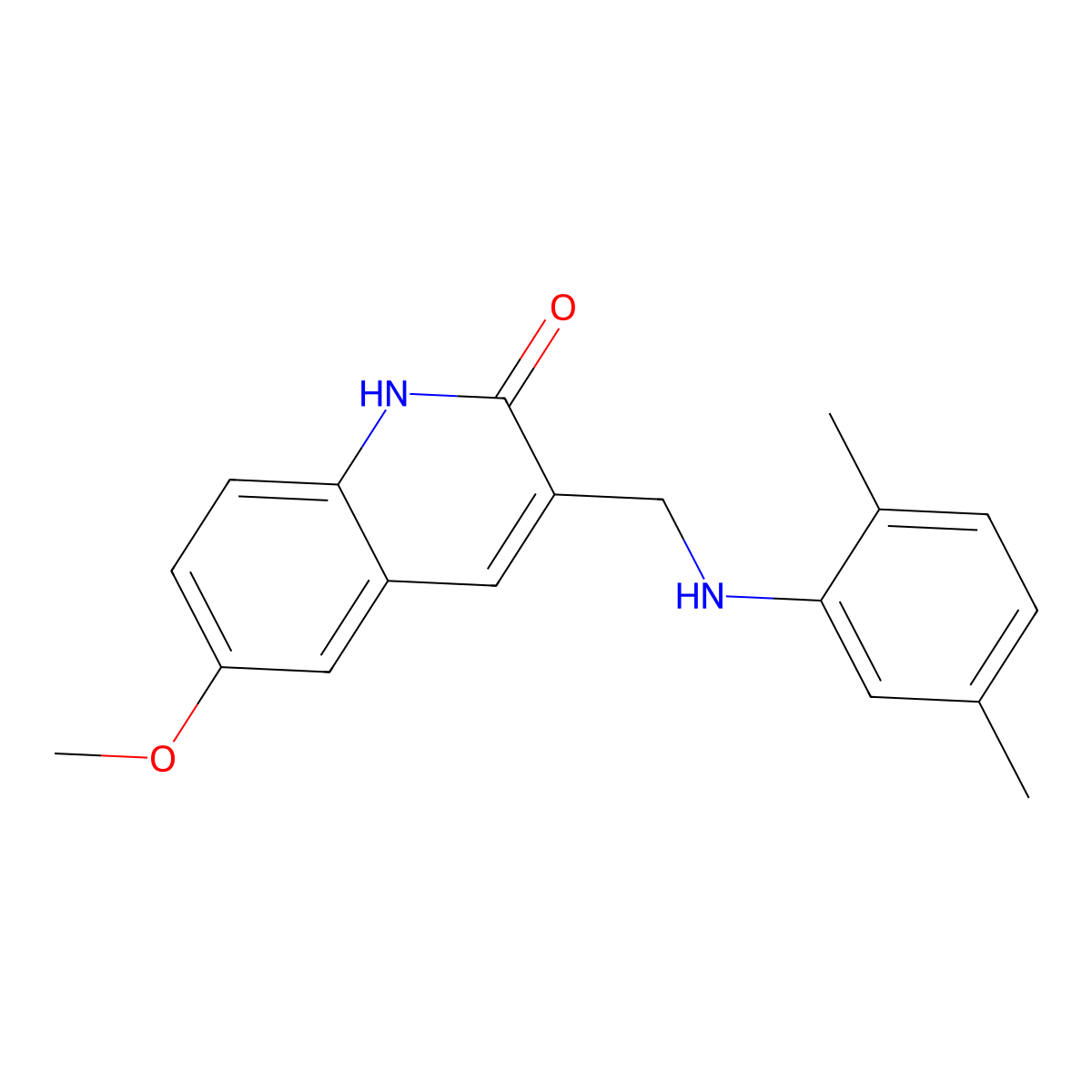 3-[(2,5-dimethylanilino)methyl]-6-methoxy-1H-quinolin-2-one molecular structure, CAS 713086-63-6