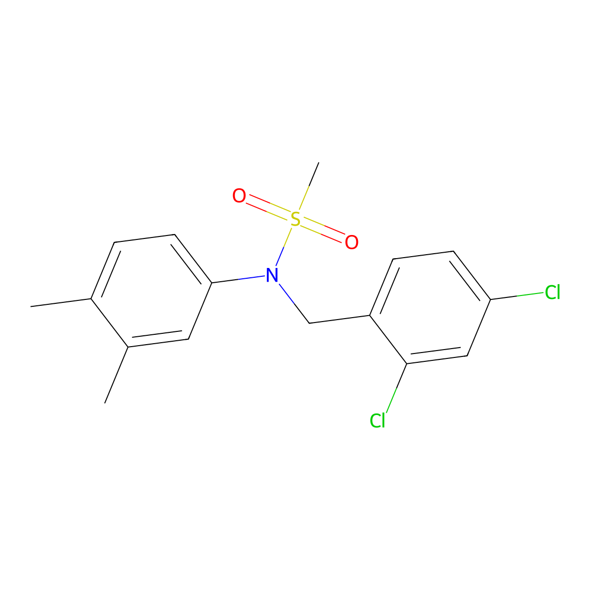 N-[(2,4-dichlorophenyl)methyl]-N-(3,4-dimethylphenyl)methanesulfonamide molecular structure, CAS 713087-39-9