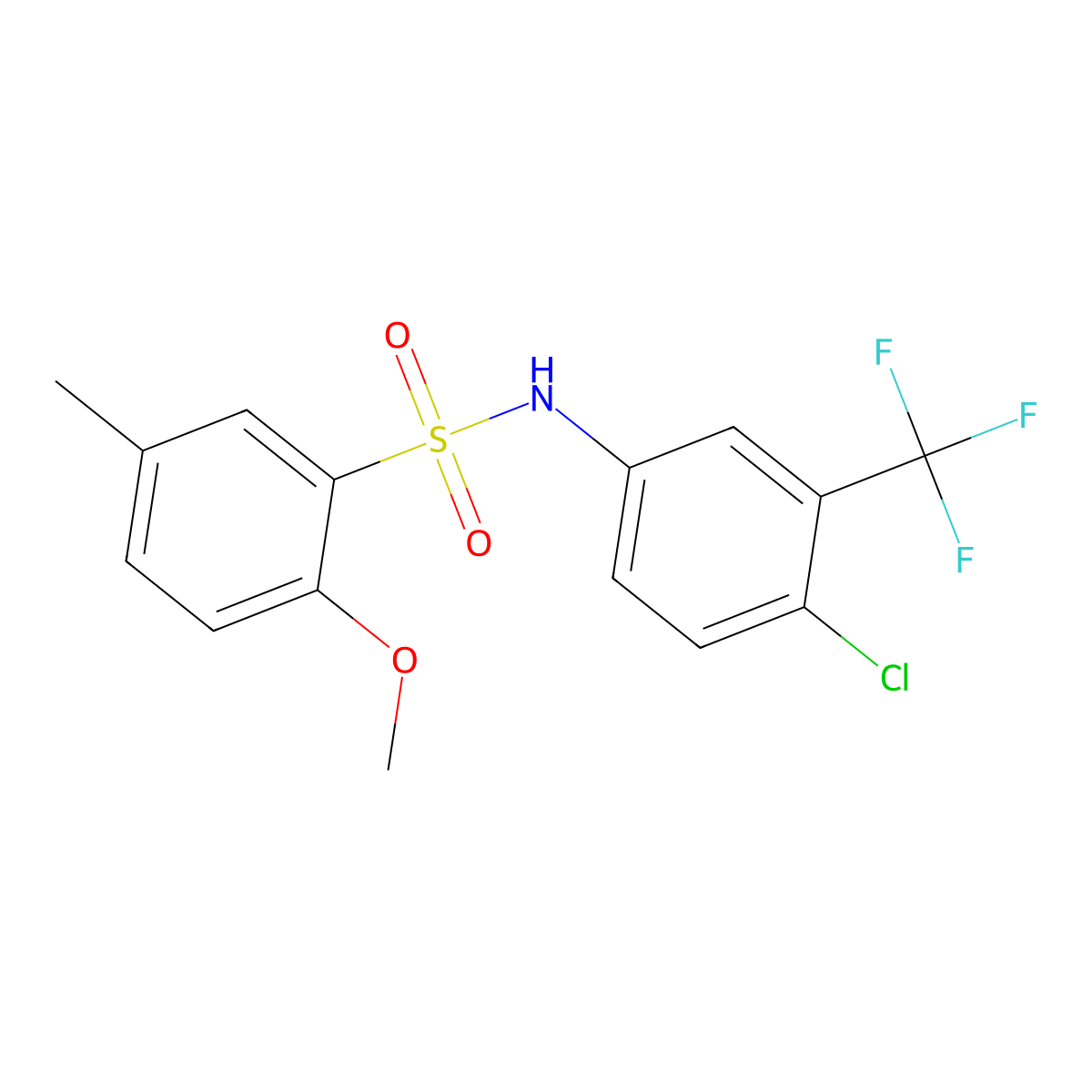 N-[4-chloro-3-(trifluoromethyl)phenyl]-2-methoxy-5-methylbenzenesulfonamide molecular structure, CAS 713087-42-4