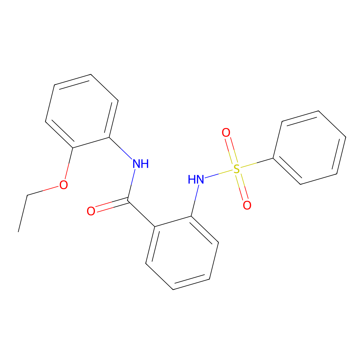 2-(benzenesulfonamido)-N-(2-ethoxyphenyl)benzamide molecular structure, CAS 713087-64-0