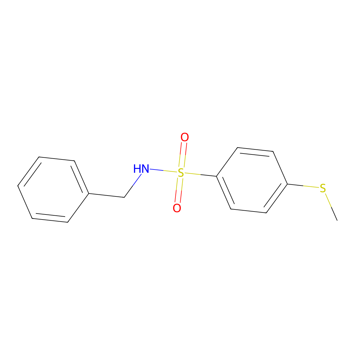 N-benzyl-4-methylsulfanylbenzenesulfonamide molecular structure, CAS 713087-80-0