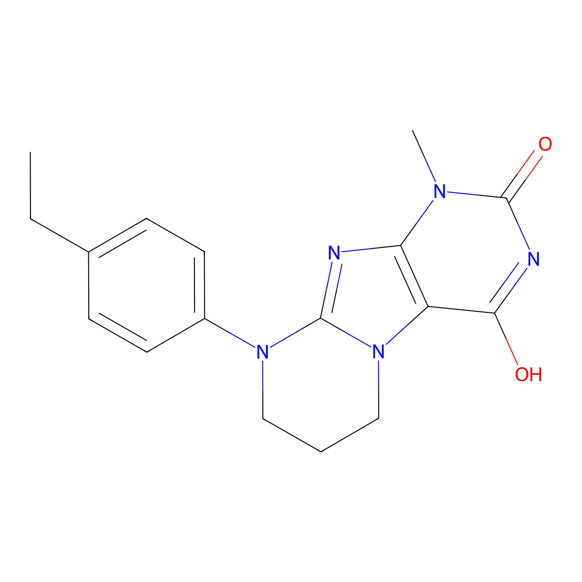 9-(4-ethylphenyl)-1-methyl-7,8-dihydro-6H-purino[7,8-a]pyrimidine-2,4-dione molecular structure, CAS 713089-17-9
