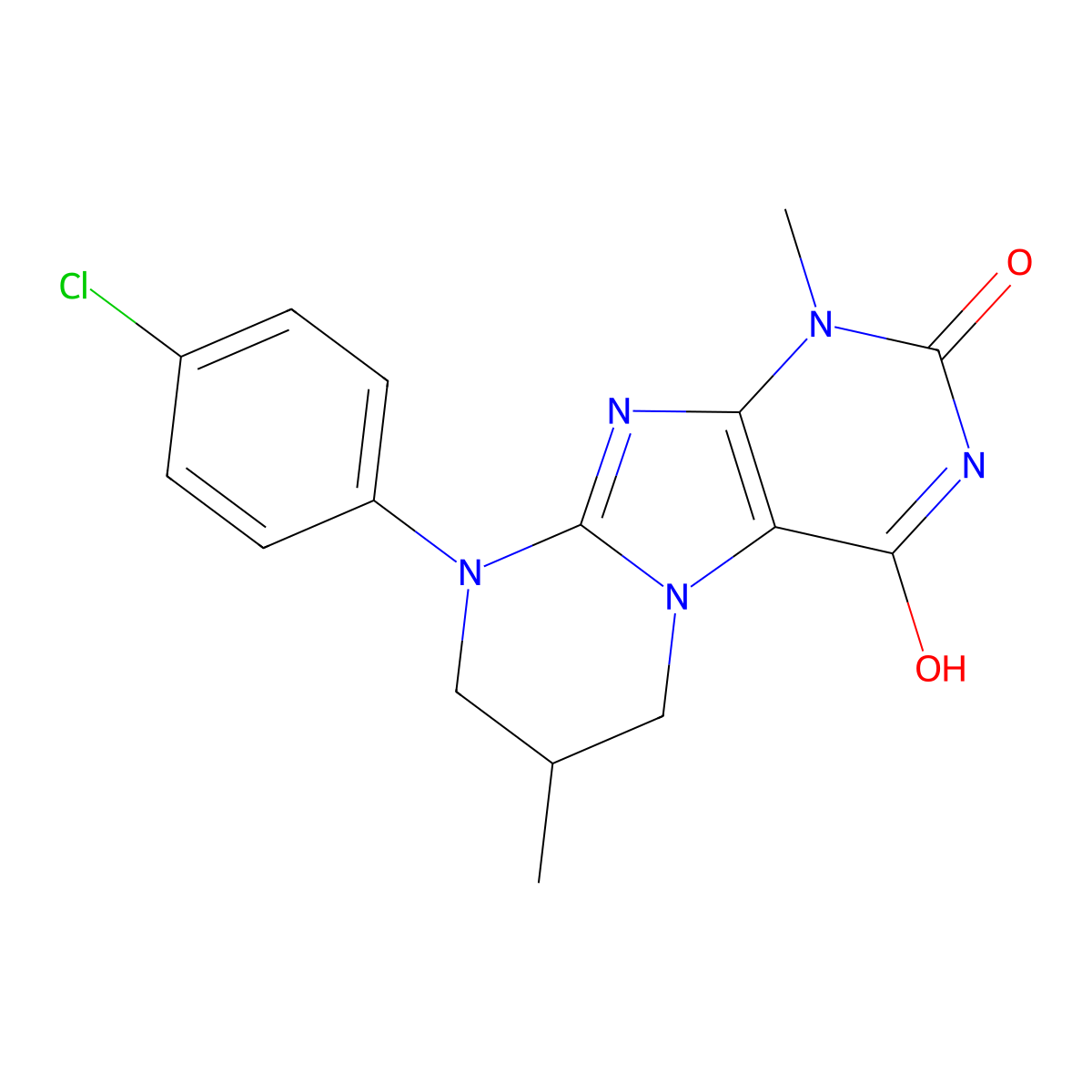 9-(4-chlorophenyl)-1,7-dimethyl-7,8-dihydro-6H-purino[7,8-a]pyrimidine-2,4-dione molecular structure, CAS 713089-82-8