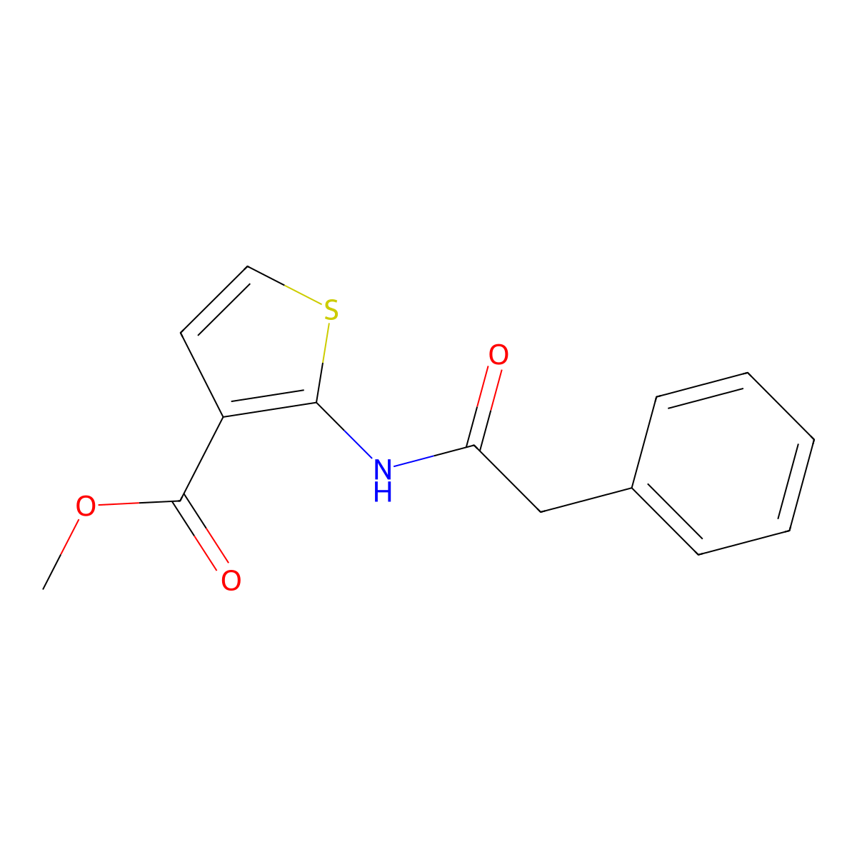Methyl 2-(2-phenylacetamido)thiophene-3-carboxylate molecular structure, CAS 71309-26-7