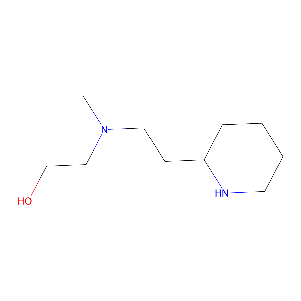 2-{Methyl[2-(piperidin-2-yl)ethyl]amino}ethan-1-ol molecular structure, CAS 71309-90-5