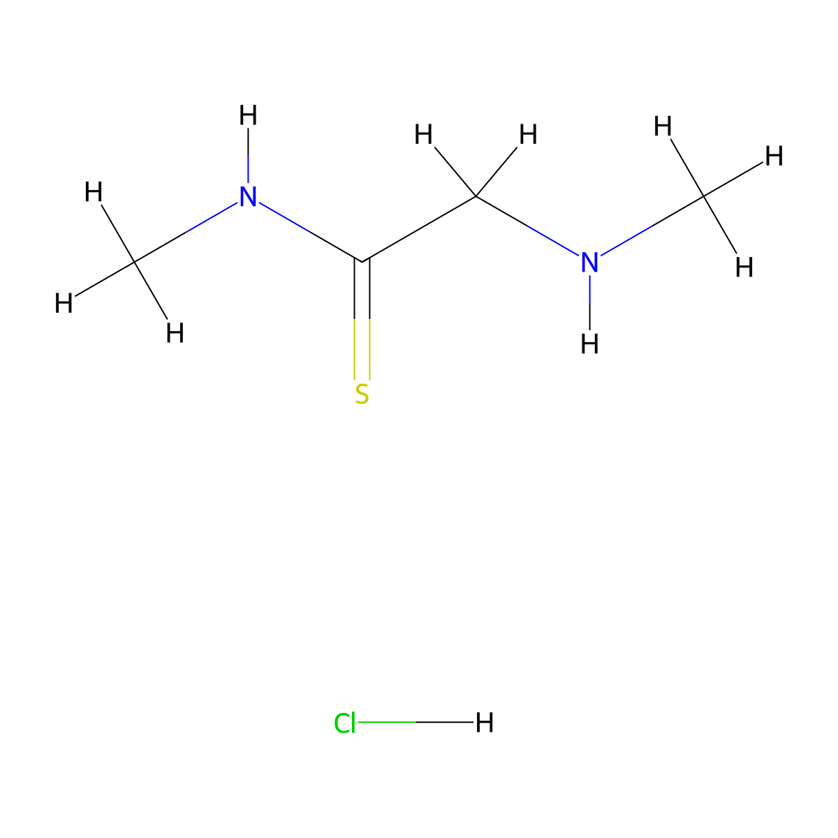N-methyl-2-(methylamino)ethanethioamide;hydrochloride molecular structure, CAS 71309-98-3