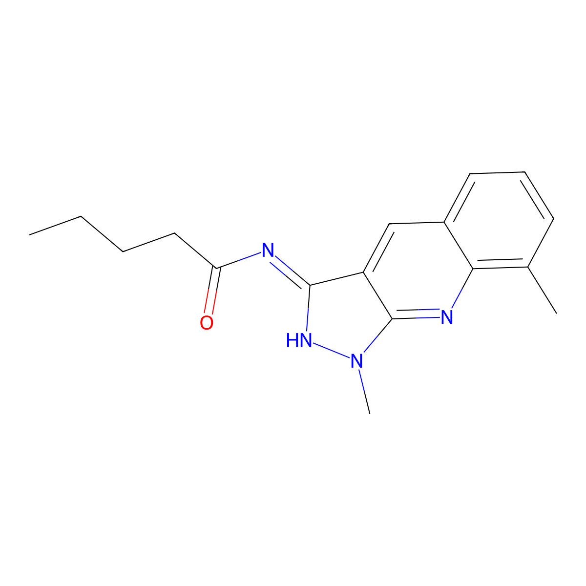 N-(1,8-dimethylpyrazolo[3,4-b]quinolin-3-yl)pentanamide molecular structure, CAS 713090-95-0