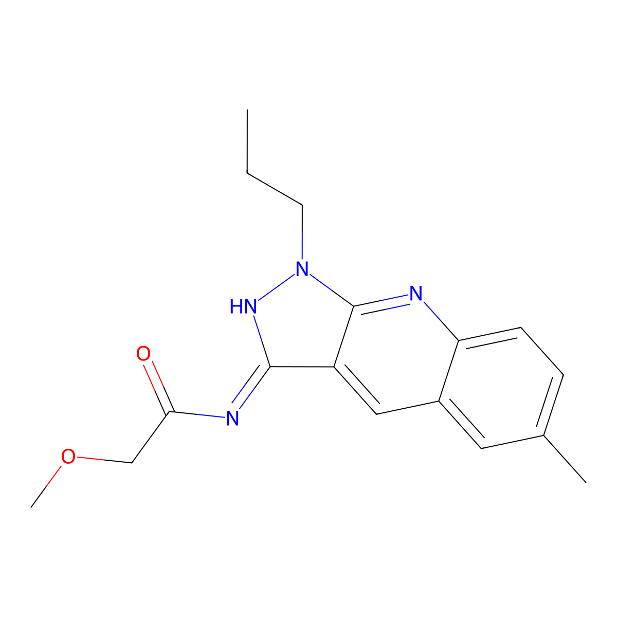 2-methoxy-N-(6-methyl-1-propylpyrazolo[3,4-b]quinolin-3-yl)acetamide molecular structure, CAS 713090-99-4