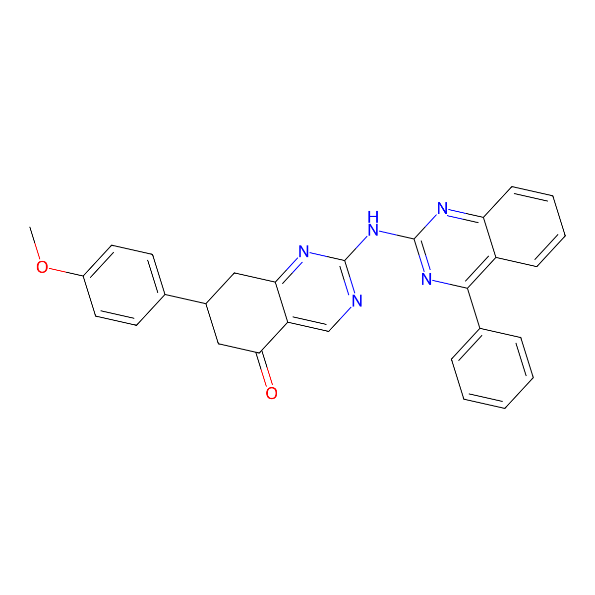 7-(4-methoxyphenyl)-2-[(4-phenylquinazolin-2-yl)amino]-7,8-dihydroquinazolin-5(6H)-one molecular structure, CAS 713091-70-4