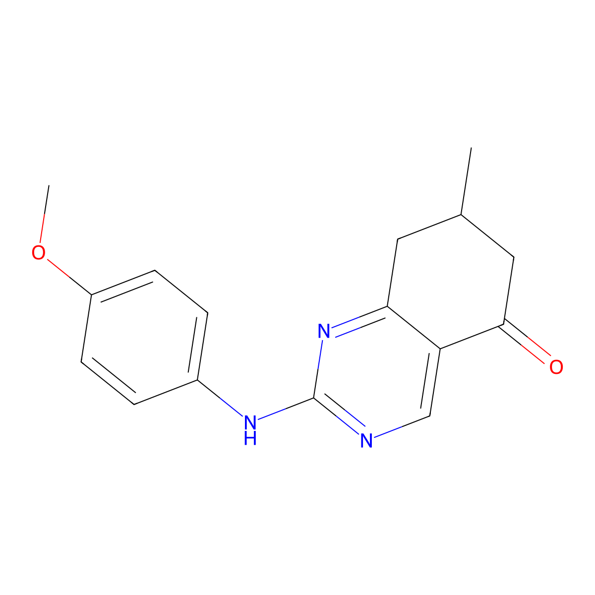 2-[(4-methoxyphenyl)amino]-7-methyl-7,8-dihydroquinazolin-5(6H)-one molecular structure, CAS 713093-97-1