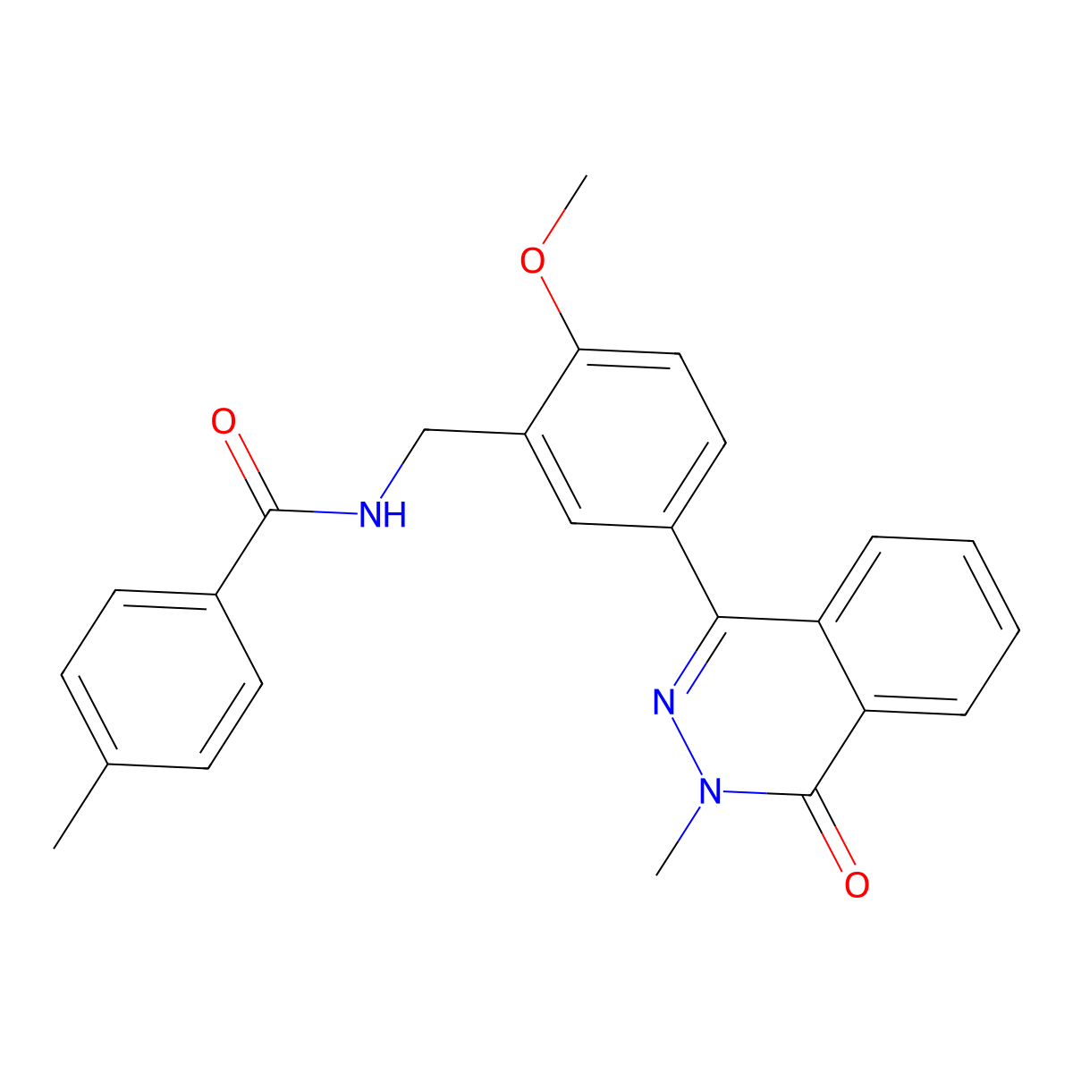 N-[[2-methoxy-5-(3-methyl-4-oxophthalazin-1-yl)phenyl]methyl]-4-methylbenzamide molecular structure, CAS 713095-59-1