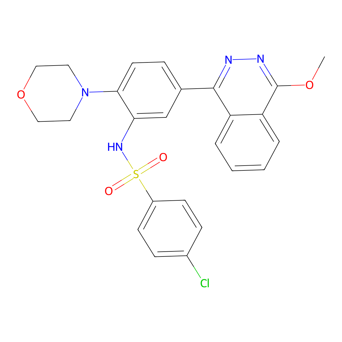 4-chloro-N-[5-(4-methoxyphthalazin-1-yl)-2-morpholin-4-ylphenyl]benzenesulfonamide molecular structure, CAS 713095-83-1