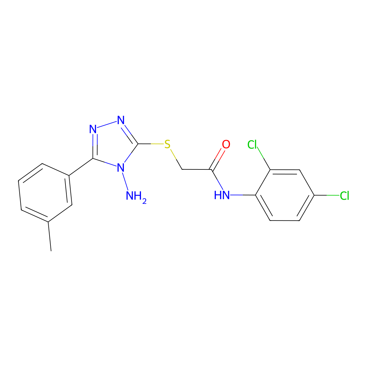 2-{[4-amino-5-(3-methylphenyl)-4H-1,2,4-triazol-3-yl]sulfanyl}-N-(2,4-dichlorophenyl)acetamide molecular structure, CAS 713095-95-5