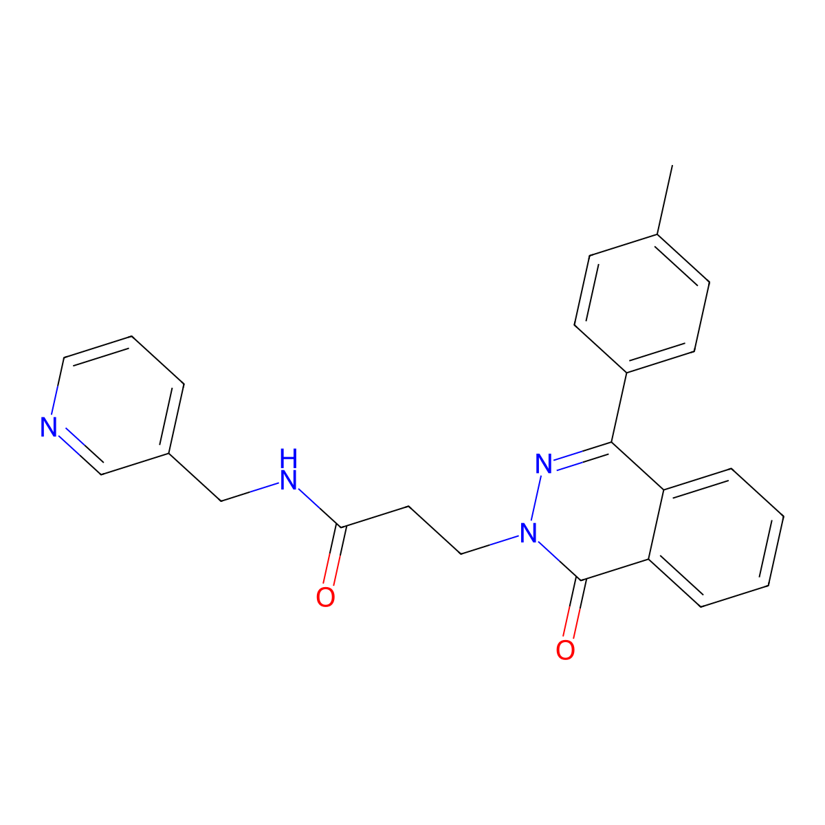 3-[4-(4-methylphenyl)-1-oxophthalazin-2-yl]-N-(pyridin-3-ylmethyl)propanamide molecular structure, CAS 713096-07-2