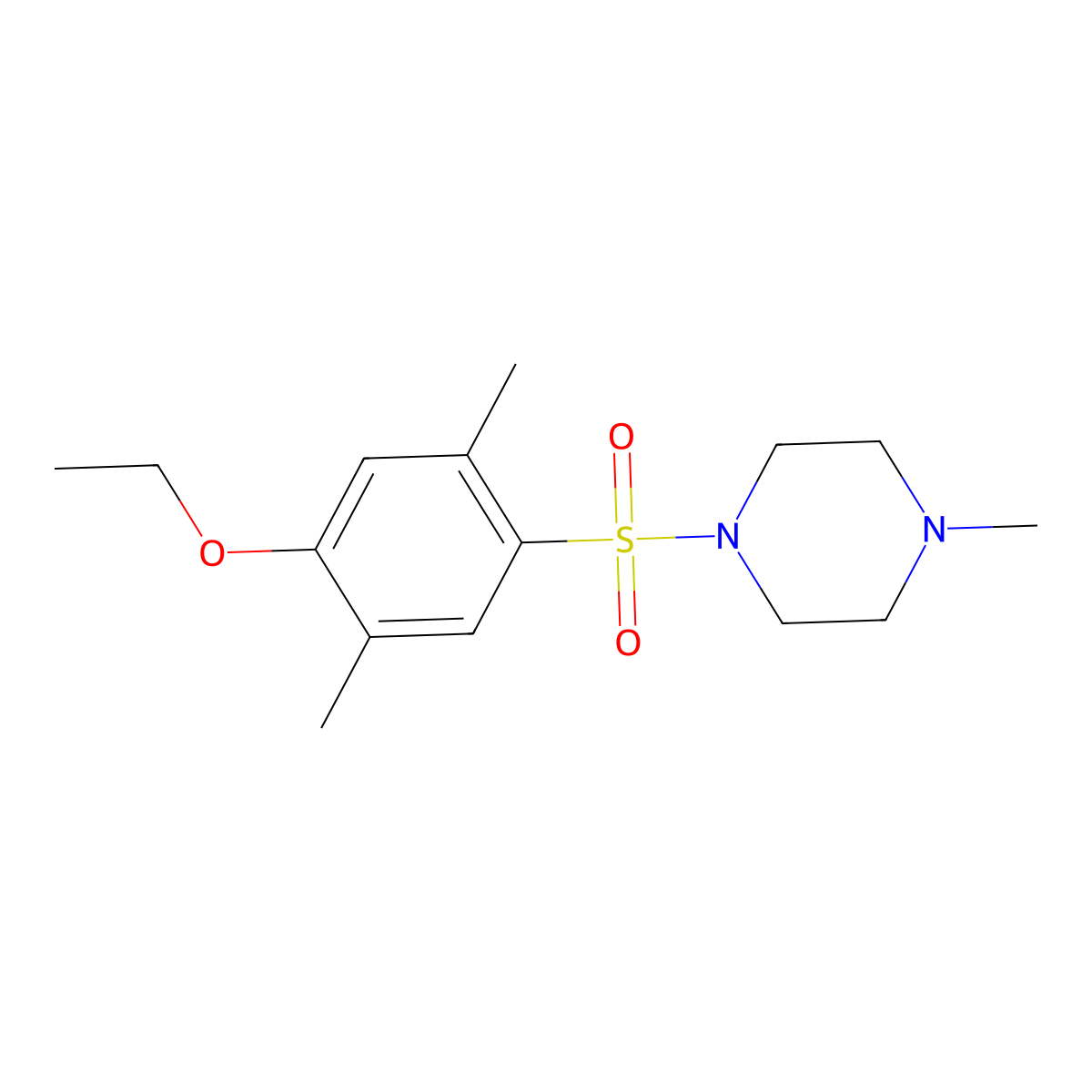 1-(4-Ethoxy-2,5-dimethylphenyl)sulfonyl-4-methylpiperazine molecular structure, CAS 713096-31-2