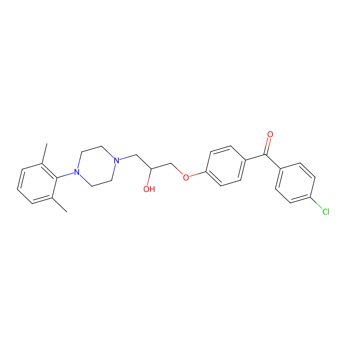 1-[4-(4-Chlorobenzoyl)phenoxy]-3-[4-(2,6-dimethylphenyl)piperazin-1-yl]propan-2-ol molecular structure, CAS 713096-43-6