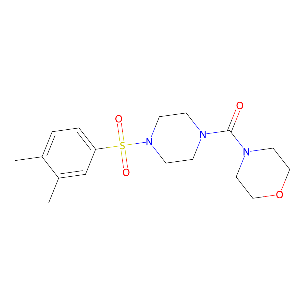 [4-(3,4-Dimethyl-benzenesulfonyl)-piperazin-1-yl]-morpholin-4-yl-methanone molecular structure, CAS 713096-44-7