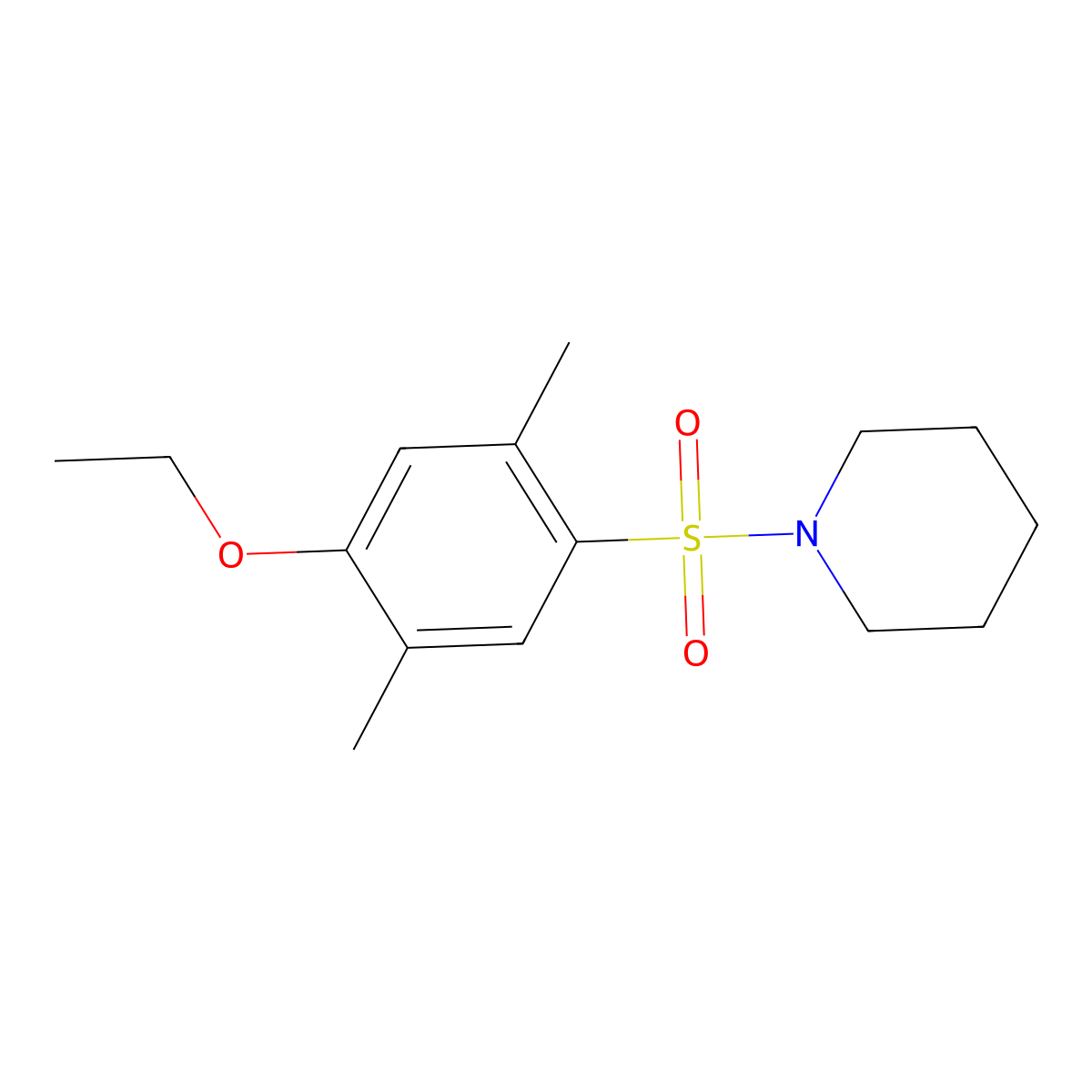 1-(4-Ethoxy-2,5-dimethylphenyl)sulfonylpiperidine molecular structure, CAS 713096-74-3