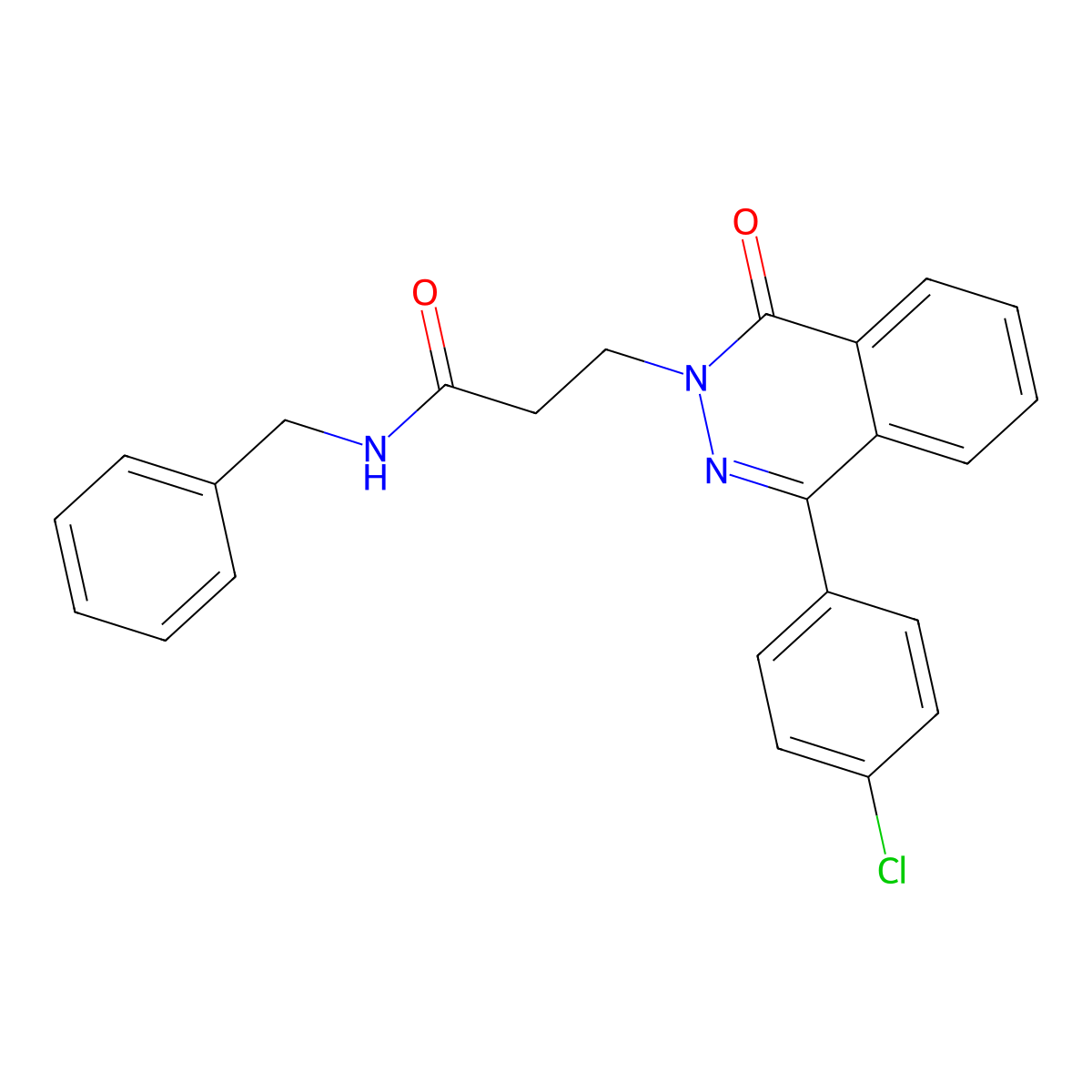 N-benzyl-3-[4-(4-chlorophenyl)-1-oxophthalazin-2-yl]propanamide molecular structure, CAS 713096-76-5