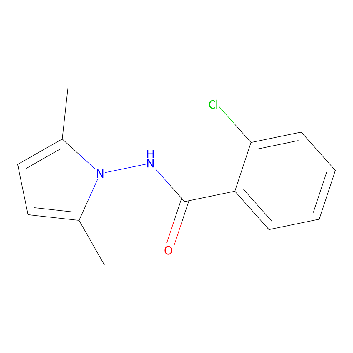 2-chloro-N-(2,5-dimethyl-1H-pyrrol-1-yl)benzamide molecular structure, CAS 713096-80-1