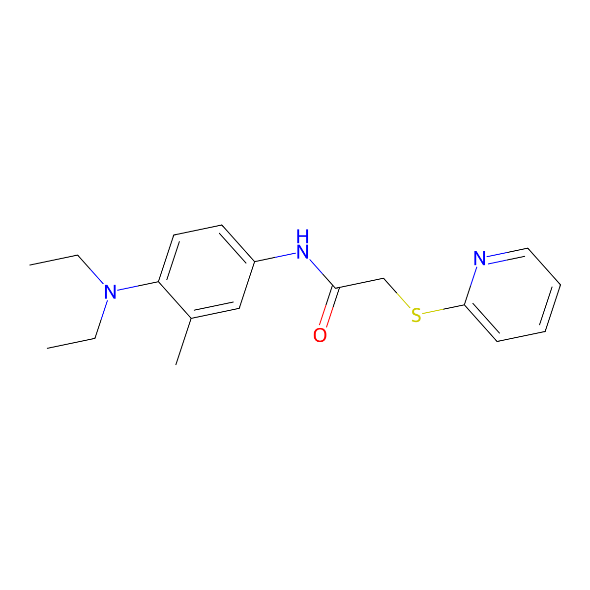 N-[4-(diethylamino)-3-methylphenyl]-2-pyridin-2-ylsulfanylacetamide molecular structure, CAS 713096-81-2