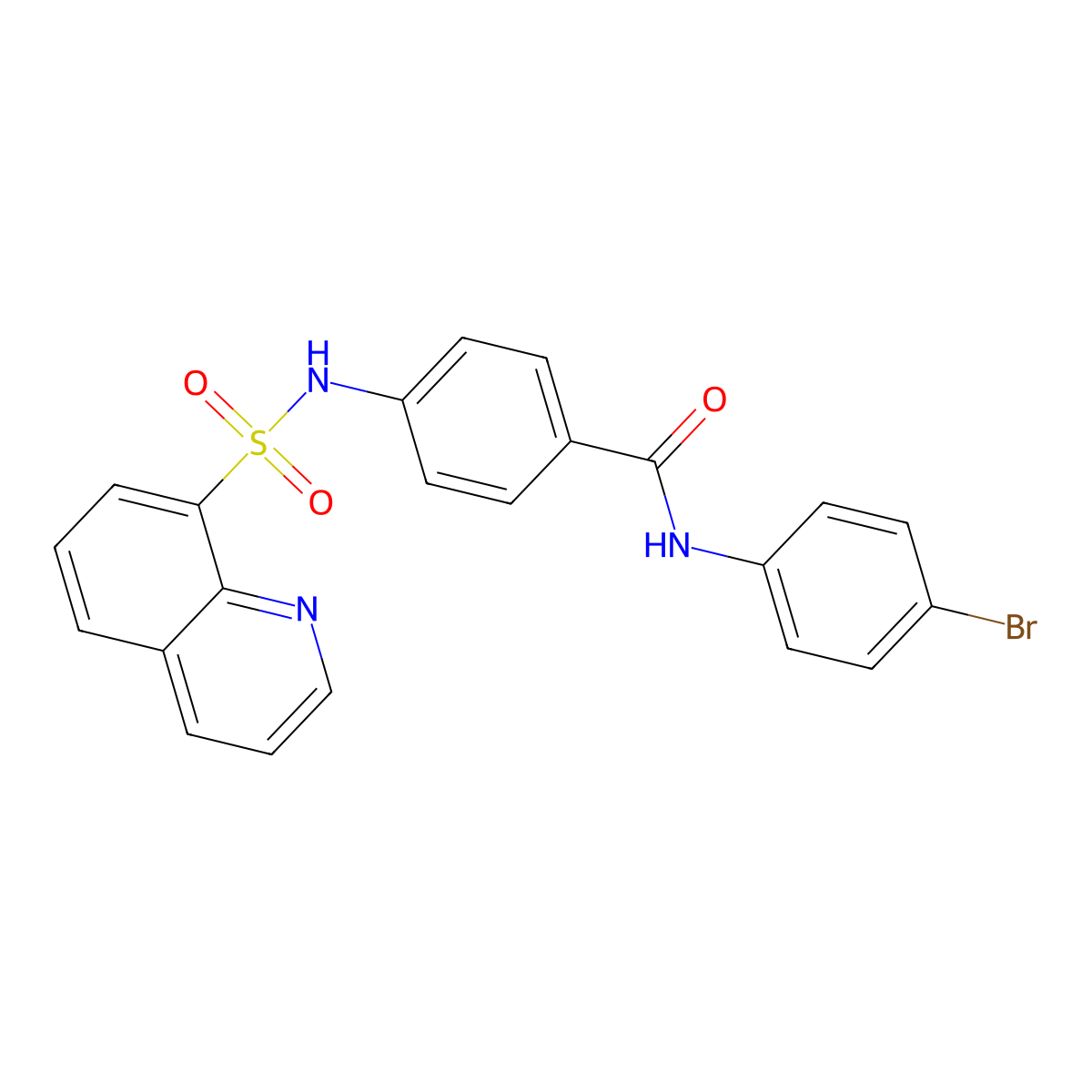 N-(4-bromophenyl)-4-(quinolin-8-ylsulfonylamino)benzamide molecular structure, CAS 713096-82-3