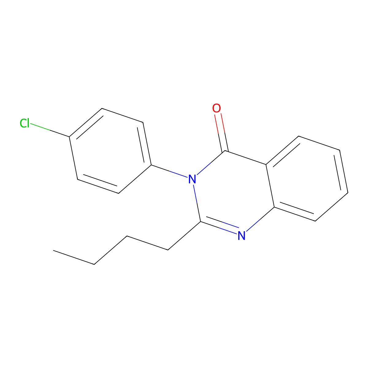 2-Butyl-3-(4-chlorophenyl)quinazolin-4(3h)-one molecular structure, CAS 713096-90-3