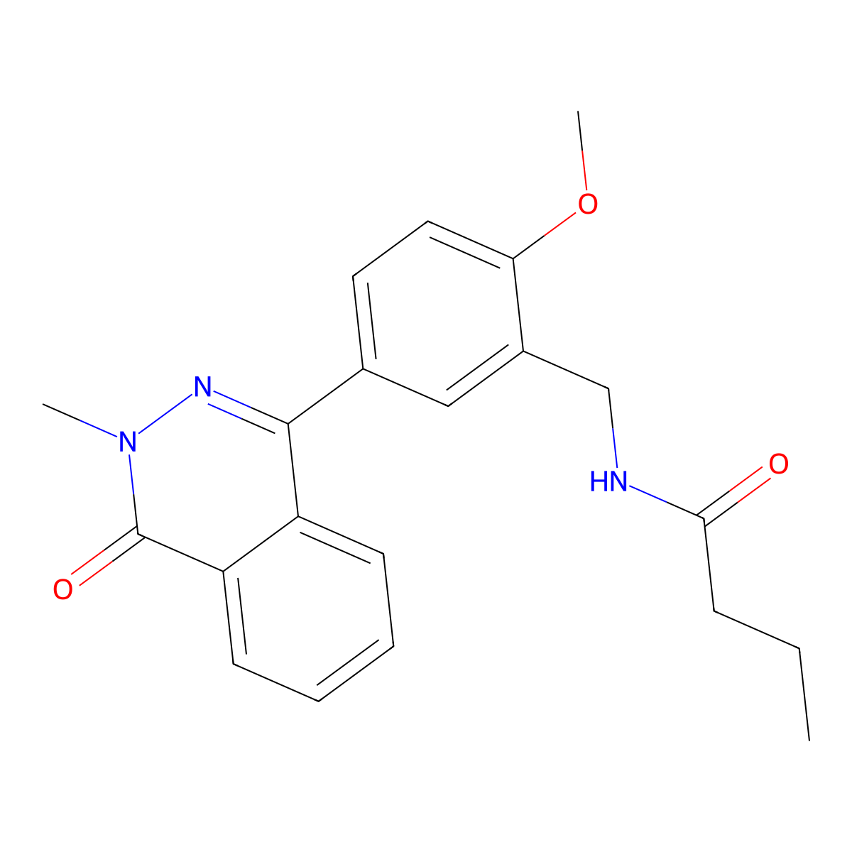 N-[[2-methoxy-5-(3-methyl-4-oxophthalazin-1-yl)phenyl]methyl]butanamide molecular structure, CAS 713096-97-0