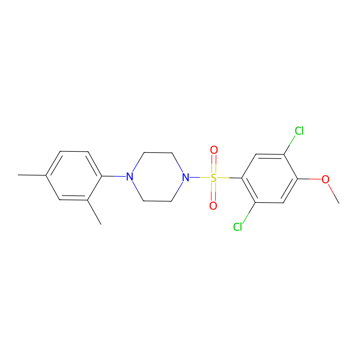 1-(2,5-Dichloro-4-methoxybenzenesulfonyl)-4-(2,4-dimethylphenyl)piperazine molecular structure, CAS 713097-17-7