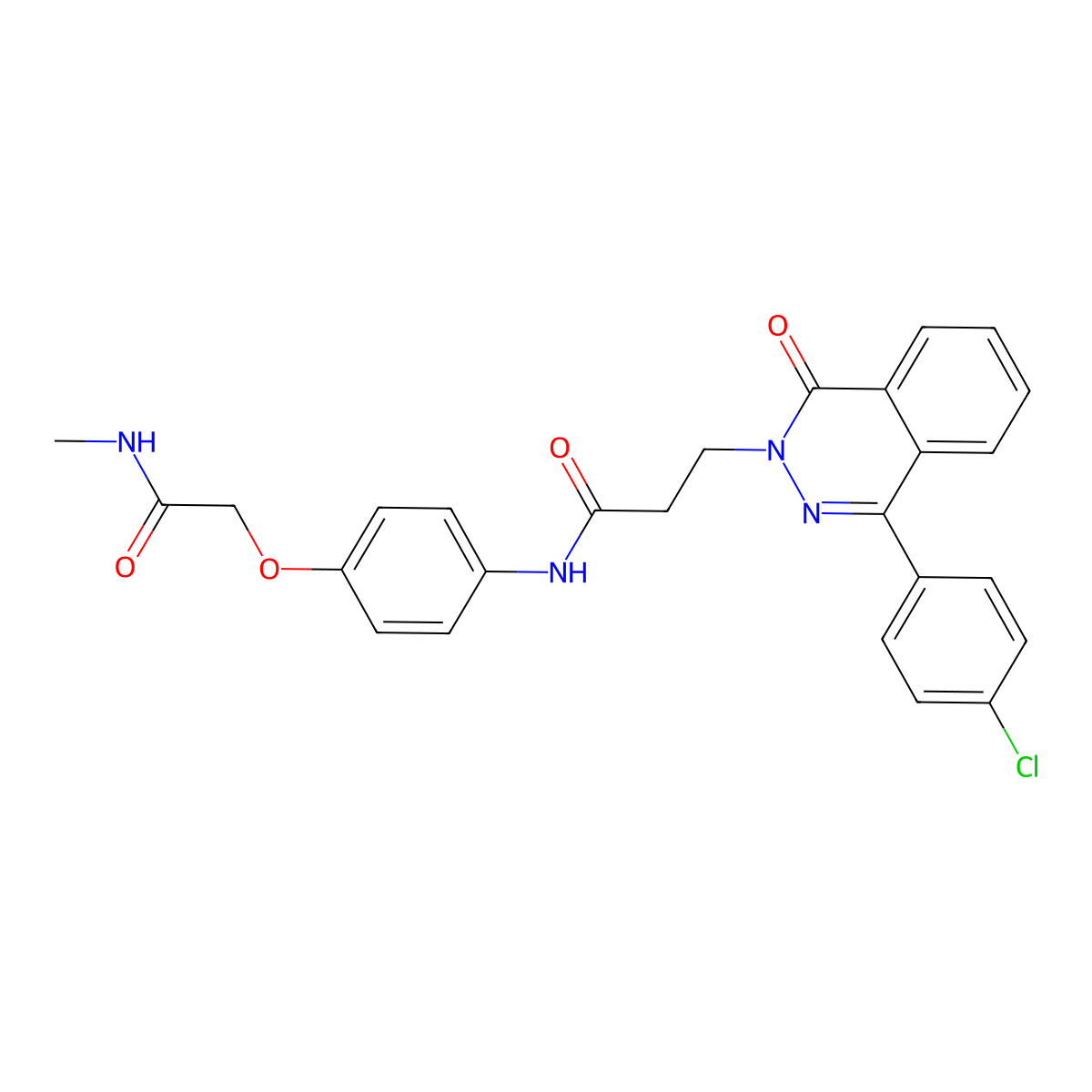 3-[4-(4-chlorophenyl)-1-oxophthalazin-2-yl]-N-[4-[2-(methylamino)-2-oxoethoxy]phenyl]propanamide molecular structure, CAS 713097-24-6