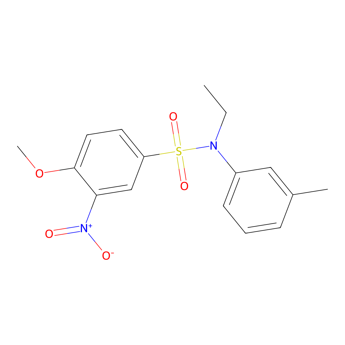 N-ethyl-4-methoxy-N-(3-methylphenyl)-3-nitrobenzenesulfonamide molecular structure, CAS 713097-38-2