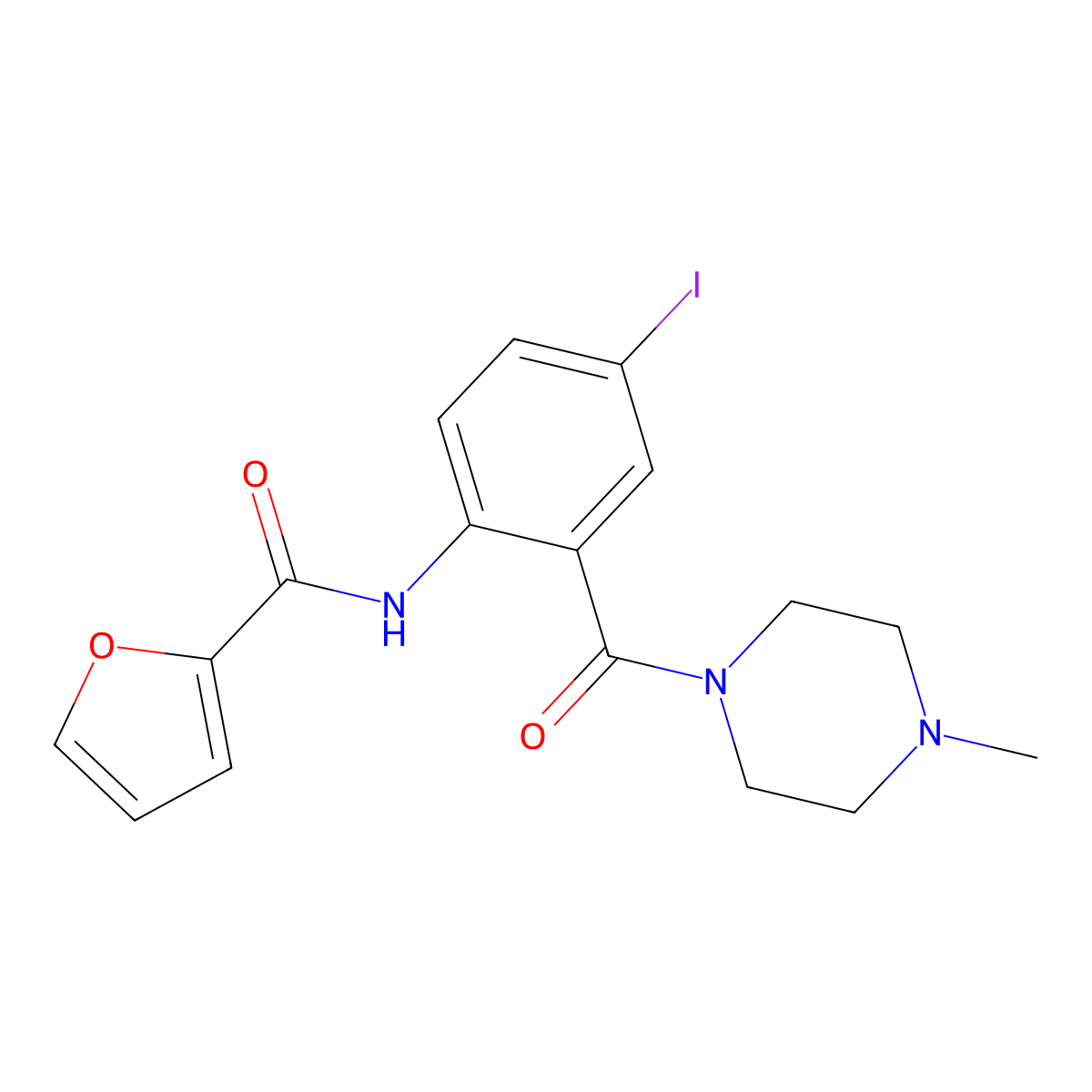 N-[4-iodo-2-(4-methylpiperazine-1-carbonyl)phenyl]furan-2-carboxamide molecular structure, CAS 713097-52-0