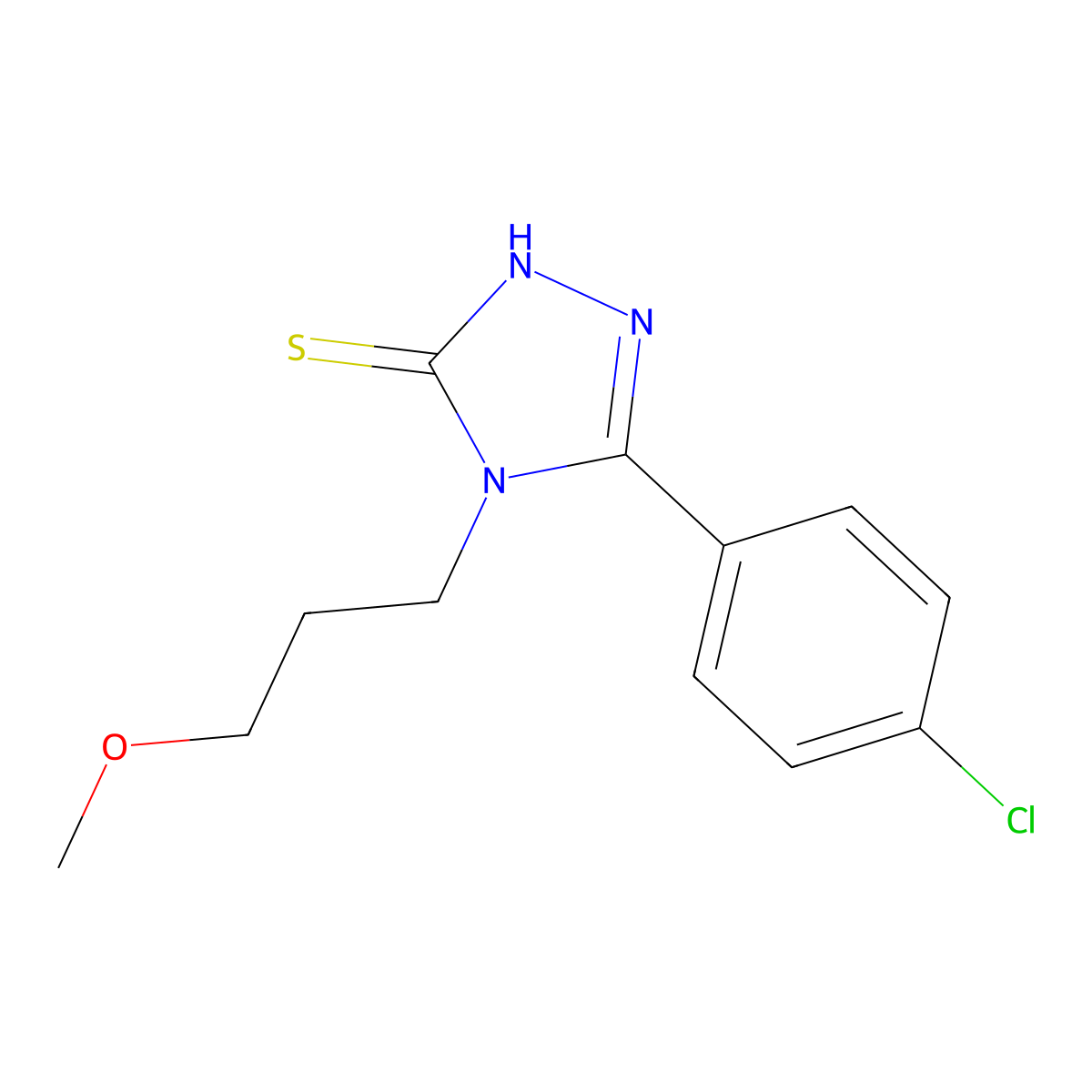 5-(4-chlorophenyl)-4-(3-methoxypropyl)-4H-1,2,4-triazole-3-thiol molecular structure, CAS 713097-61-1
